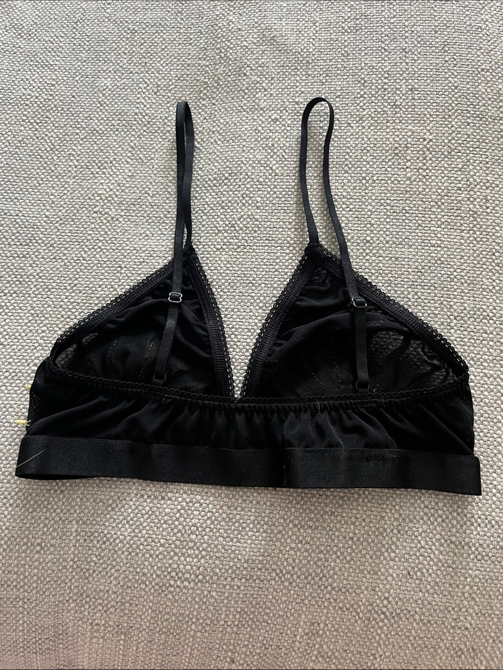 Nasty Gal Celestial Sun Mesh Bra Embroidered Black Bralet XS - Picture 3 of 12